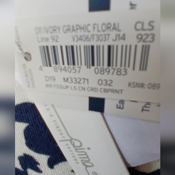 Lands' End Navy & Ivory Floral Cardigan Women's XL NWT - Picture 4 of 5